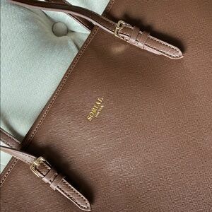 SORIAL New York Brown Leather Tote Bag